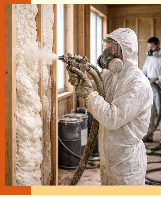 Утепление каркасного дома пенополиуретаном в Биробиджане