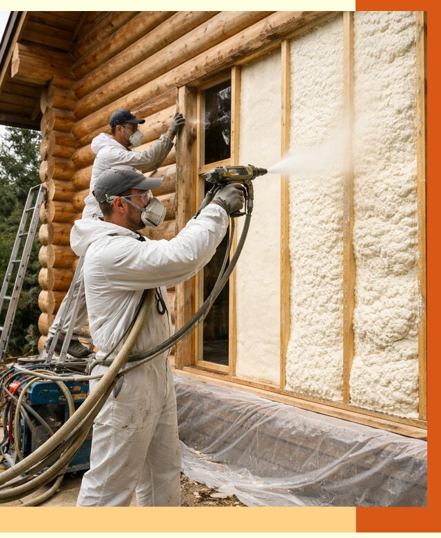 Утепление деревянного дома ППУ в Биробиджане от 4258 руб/м2 | ТепломастерБрб — под ключ