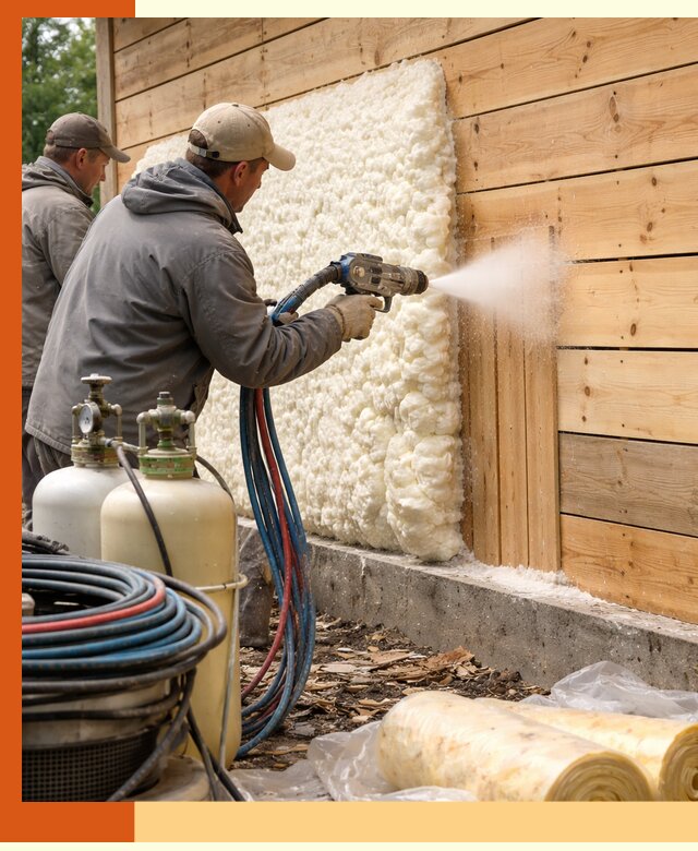 Утепление деревянного дома пенополиуретаном в Биробиджане