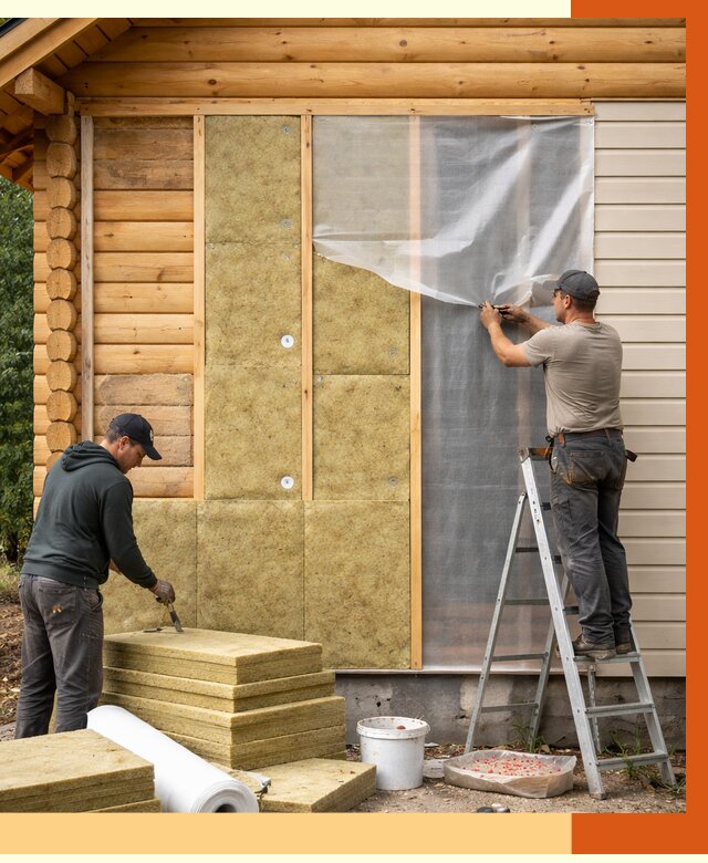 Утепление дома из бруса в Биробиджане от 3802 руб./м2 — работы под ключ | ТепломастерБрб