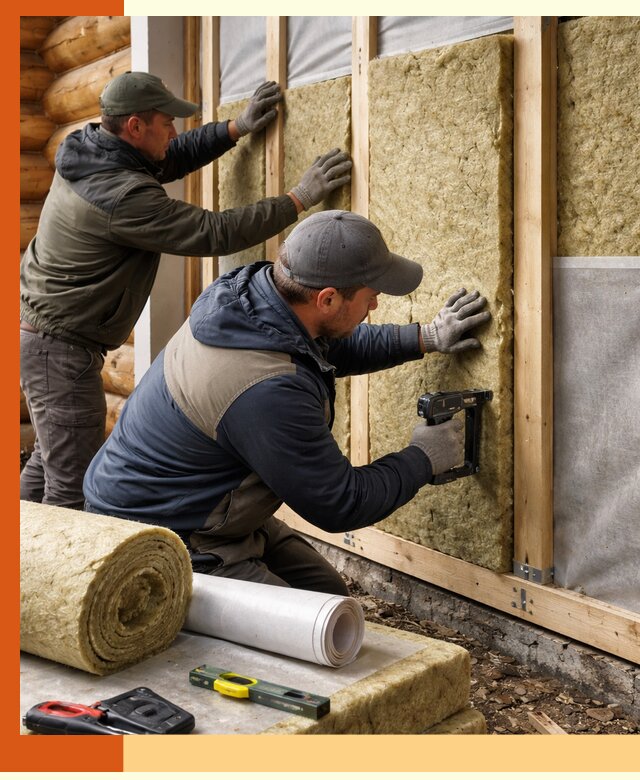 Утепление бревенчатого дома под ключ в Биробиджане