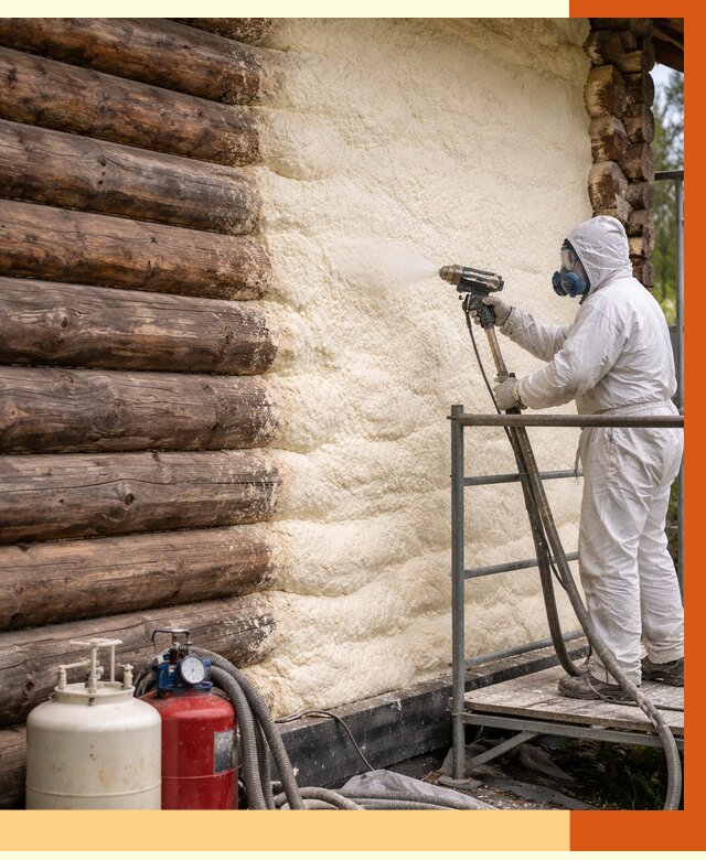 Утепление бревенчатого дома ППУ в Биробиджане под ключ от 6336 руб. | ТепломастерБрб