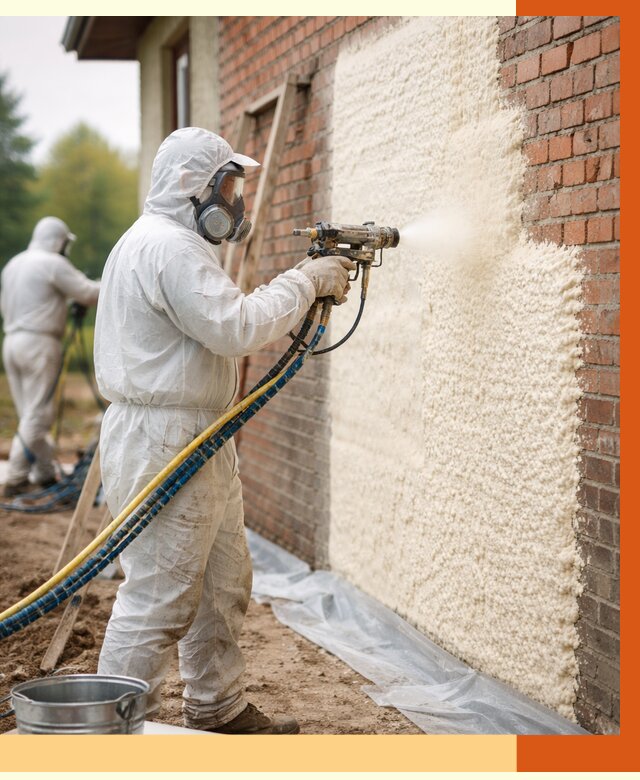 Утепление кирпичного дома ППУ в Биробиджане под ключ от 6590 руб. | ТепломастерБрб