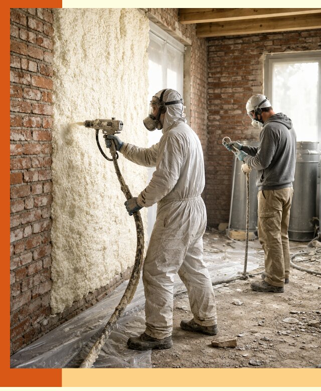 Утепление кирпичного дома пенополиуретаном в Биробиджане