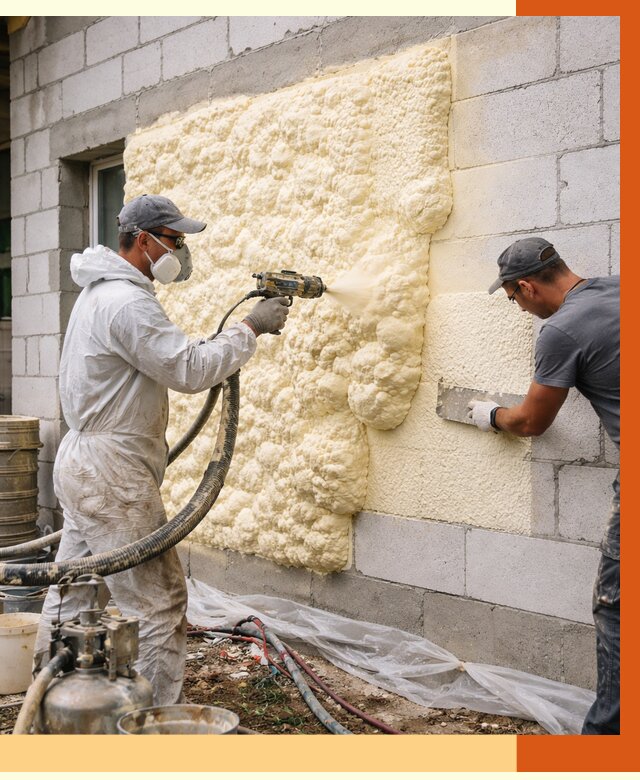 Утепление дома из газобетона ППУ в Биробиджане от 4866 руб./м² под ключ | ТепломастерБрб