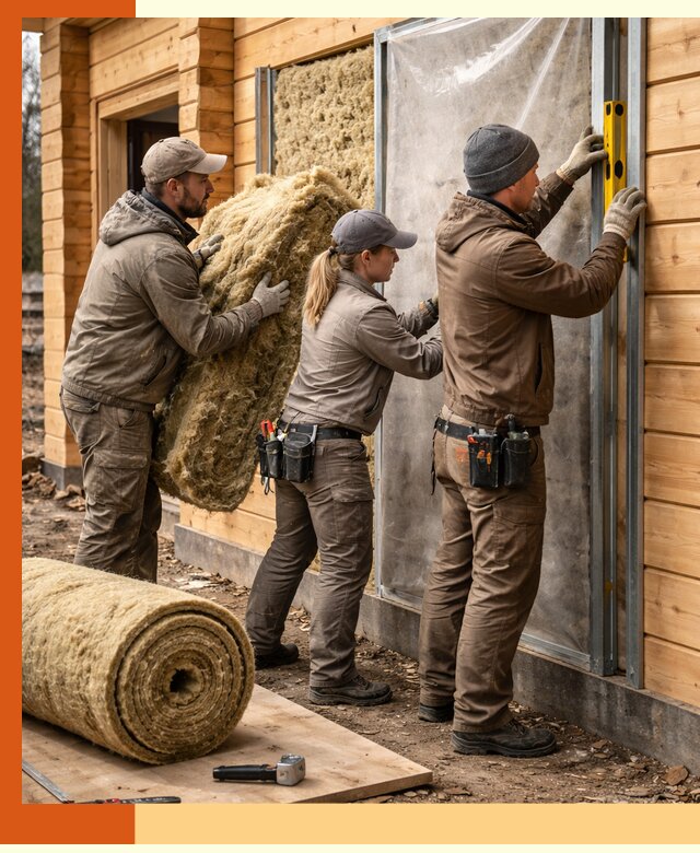 Утепление дома из двойного бруса в Биробиджане качественно и надёжно