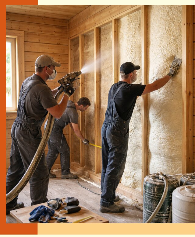 Утепление бани пенополиуретаном (ППУ) в Биробиджане