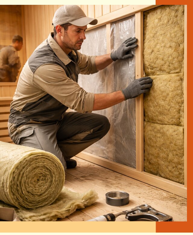 Утепление сауны изнутри в Биробиджане от 6590 руб. за м2 | ППУ, под ключ — ТепломастерБрб