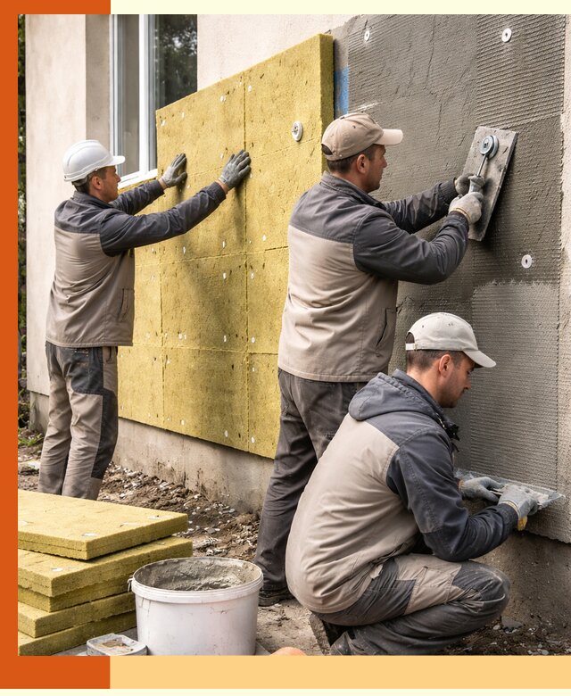 Утепление фасада под штукатурку в Биробиджане — энергоэффективная технология