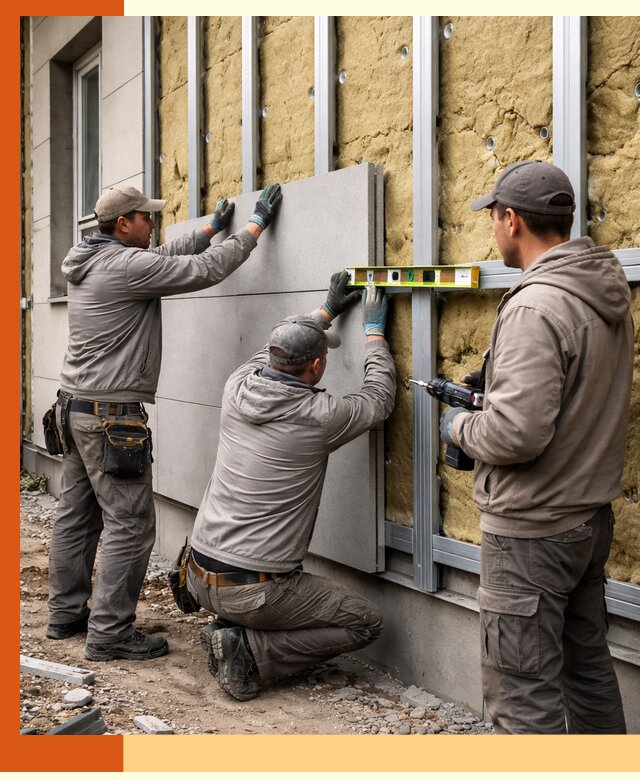 Утепление вентилируемого фасада под ключ в Биробиджане