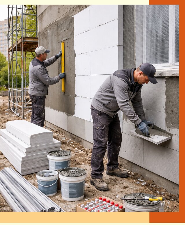 Утепление фасада и стен снаружи в Биробиджане от 4258 руб. | ТепломастерБрб