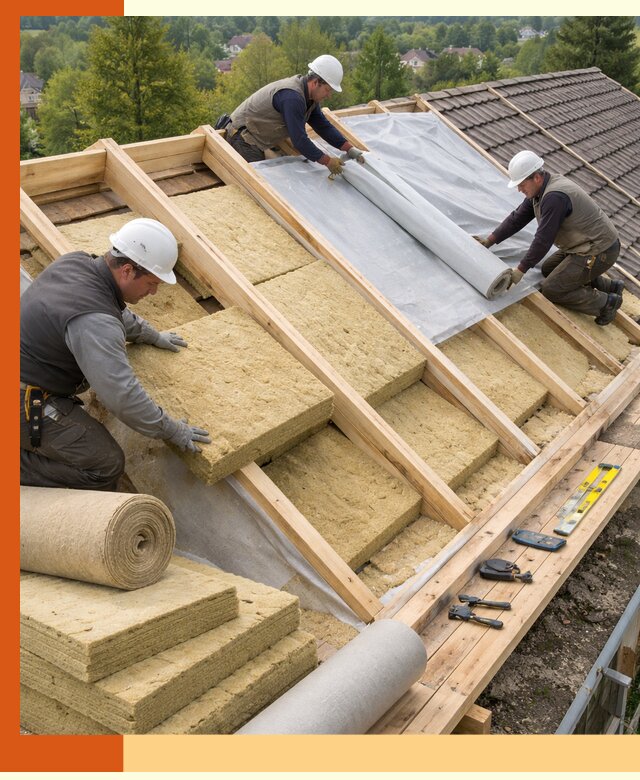 Утепление скатной крыши в Биробиджане качественно и надёжно