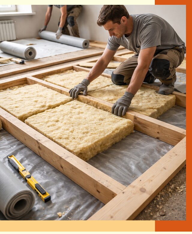 Утепление деревянного пола в Биробиджане от 1521 руб./м2 под ключ | ТепломастерБрб