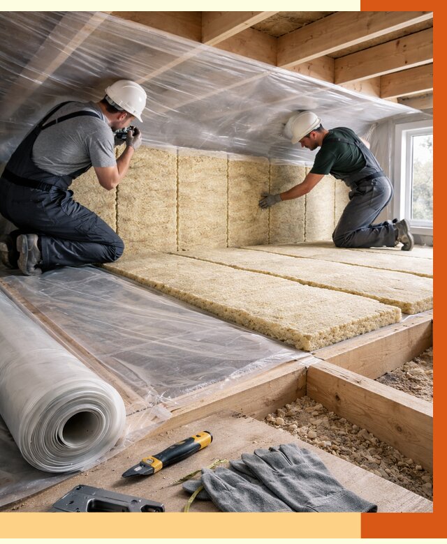 Утепление перекрытий в Биробиджане от 2889 руб/м2 — утепление межэтажных и чердачных | ТепломастерБрб