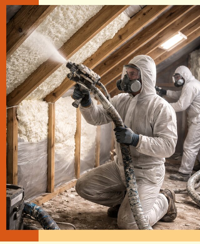 Утепление чердака пенополиуретаном (ППУ) в Биробиджане