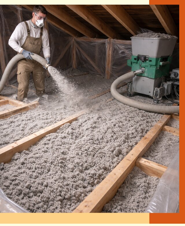 Утепление чердака эковатой в Биробиджане от 1470 руб/м2 — заказать у ТепломастерБрб