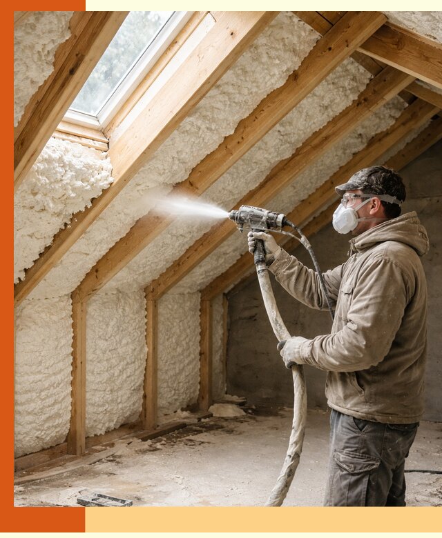 Утепление мансарды ППУ в Биробиджане быстро и надежно