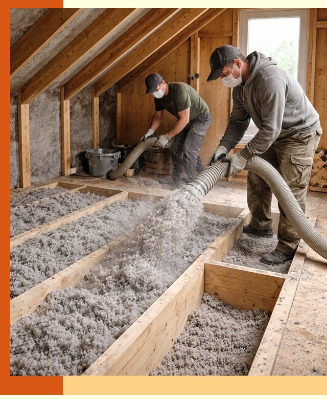 Утепление мансарды эковатой в Биробиджане с гарантией качества