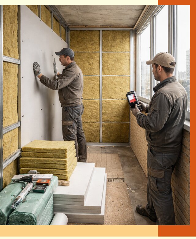 Утепление балкона в Биробиджане от 4562 руб. под ключ | ТепломастерБрб