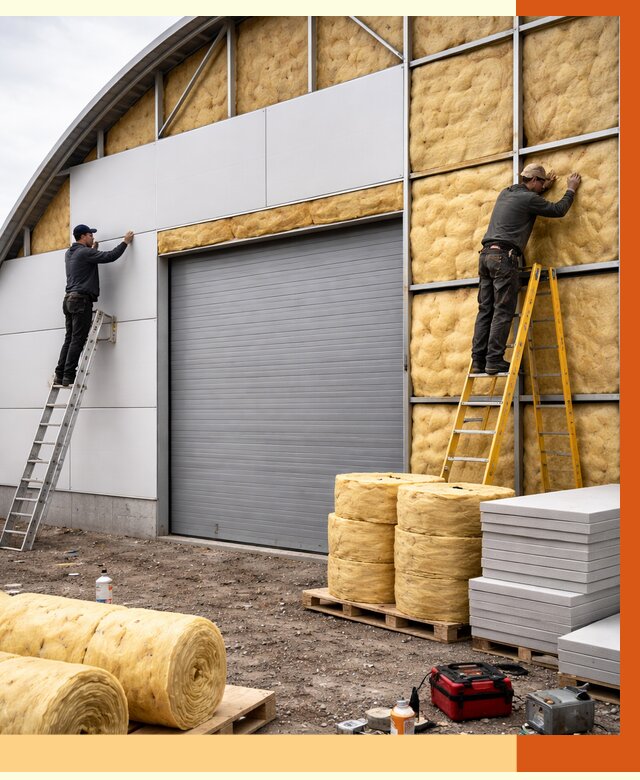 Утепление ангара пенополиуретаном в Биробиджане от 7299 руб./м² — комплекс от ТепломастерБрб