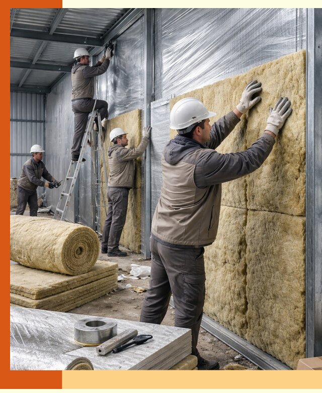 Утепление металлического склада в Биробиджане: теплоизоляция и герметизация