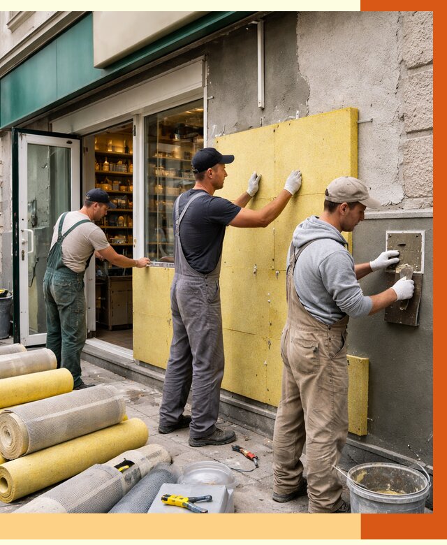 Утепление магазина в Биробиджане от 4562 руб/м2 — цена, стены и снаружи | ТепломастерБрб