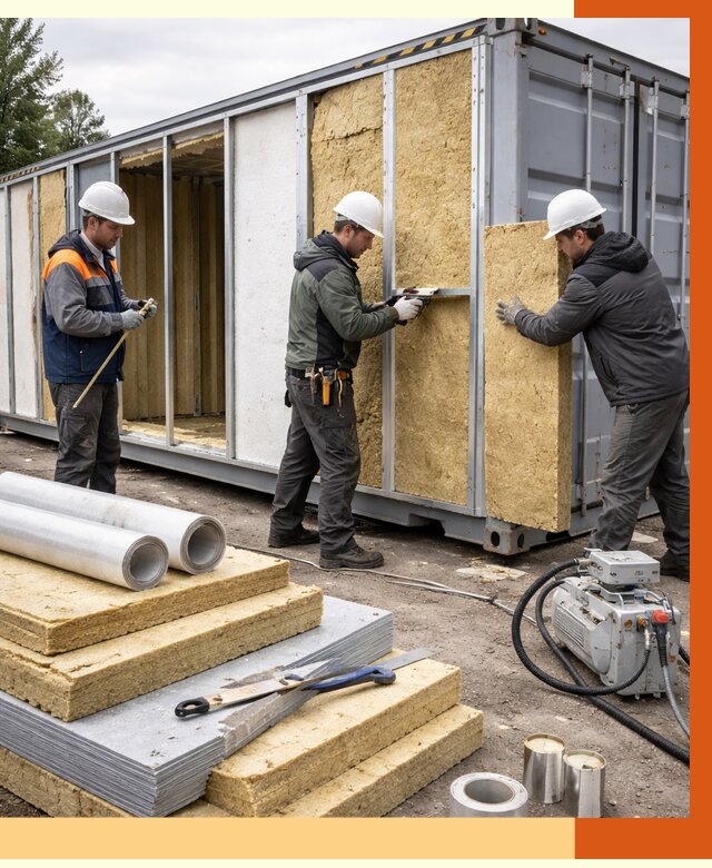 Утепление морского контейнера в Биробиджане от 3802 руб. под ключ | ТепломастерБрб