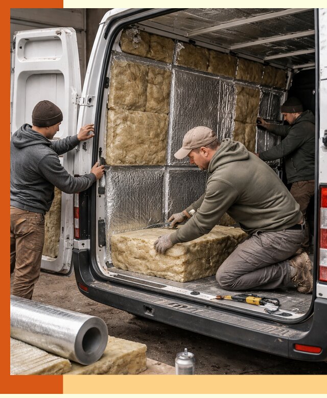 Утепление фургона в Биробиджане: профессиональная теплоизоляция и шумоизоляция