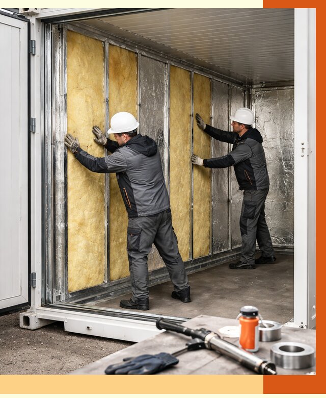 Утепление рефрижераторного контейнера в Биробиджане от 45621 руб./м² | ТепломастерБрб