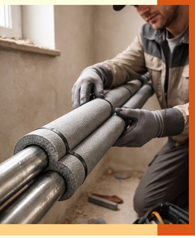 Утепление труб отопления в Биробиджане от 2889 руб. за м² — услуги под ключ | ТепломастерБрб