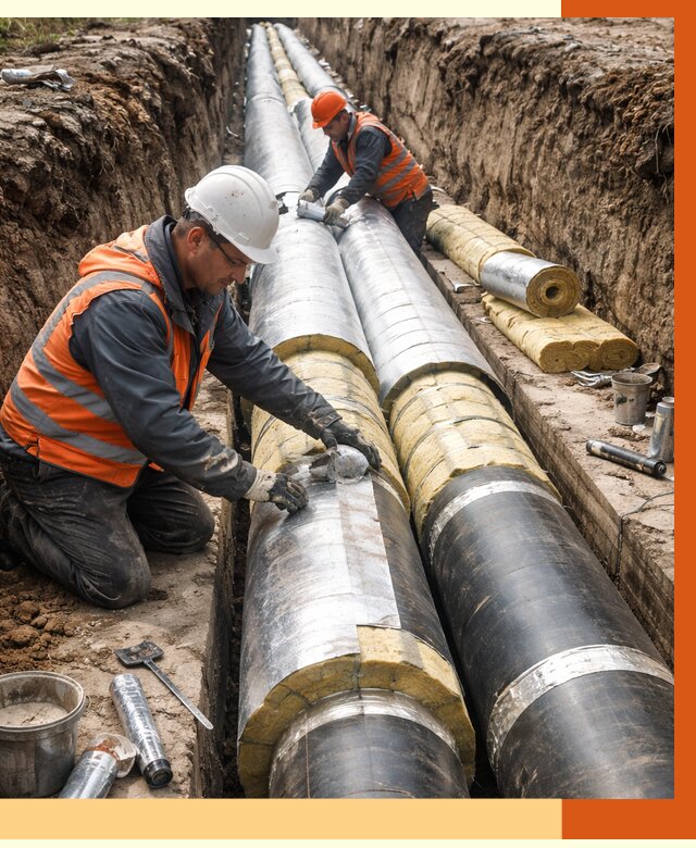 Утепление теплотрассы в Биробиджане от 4562 руб./м2 — ппу и комплексная изоляция | ТепломастерБрб