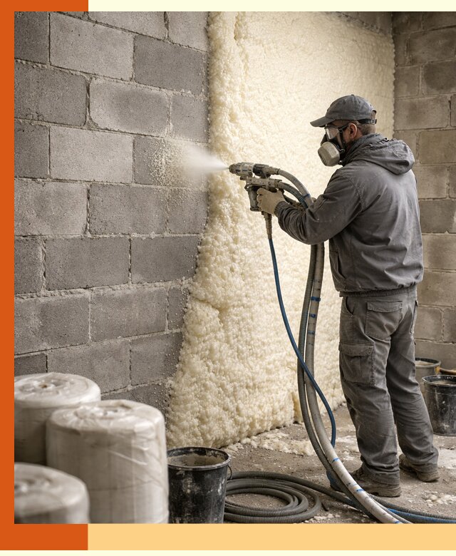 Утепление блочной стены ППУ в Биробиджане качественно и надёжно