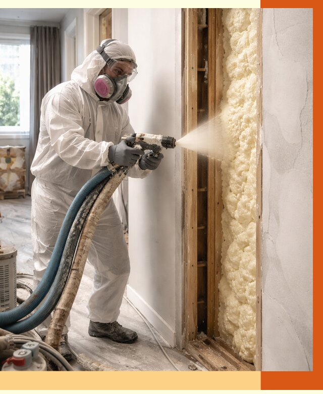 Межстеновое утепление ППУ в Биробиджане от 2788 руб/м2 — межстенное утепление под ключ | ТепломастерБрб