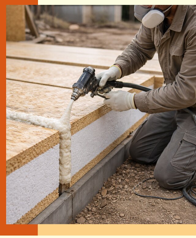 Утепление СИП-панелей пенополиуретаном (ППУ) в Биробиджане