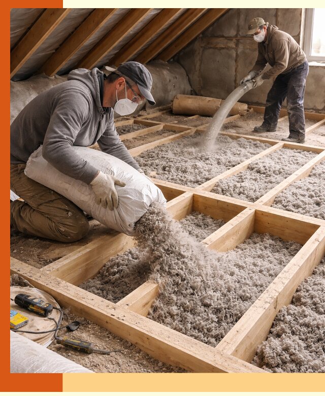 Заполнение полостей чердачного перекрытия в Биробиджане качественно и надёжно