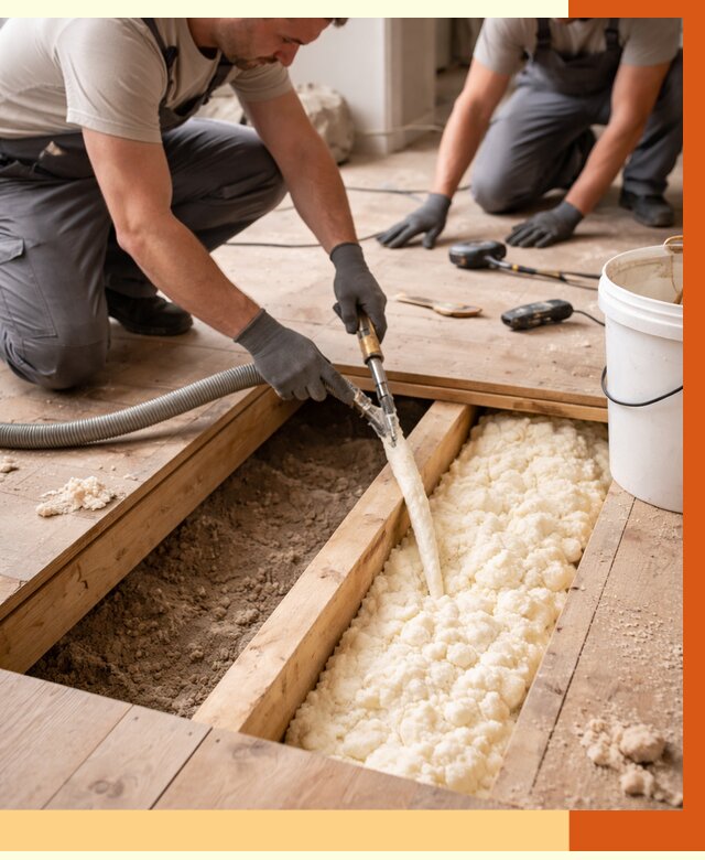 Заполнение пустот пола в Биробиджане от 2737 руб. — утепление пустот пола под ключ | ТепломастерБрб