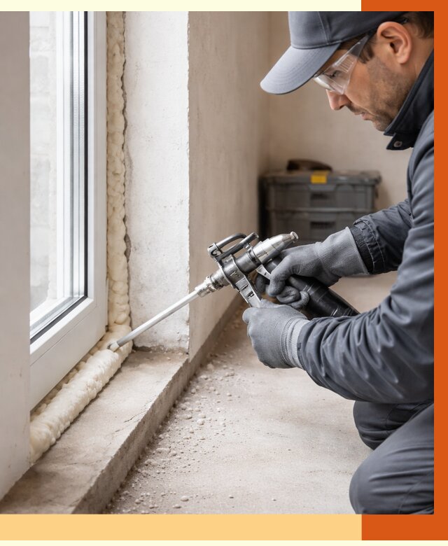 Герметизация стыков ППУ в Биробиджане от 1673 руб. за м2 — утепление примыканий под ключ | ТепломастерБрб