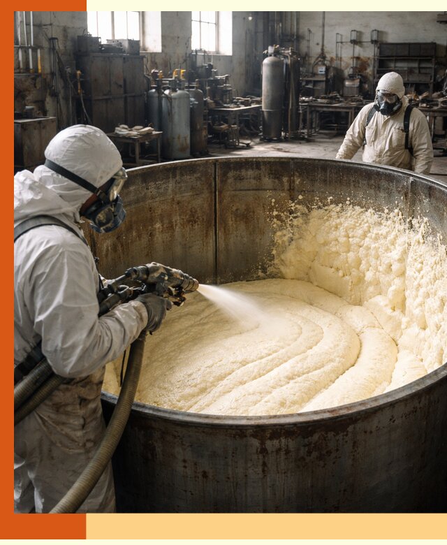 Заливка ппу в емкости с полной изоляцией и герметизацией в Биробиджане