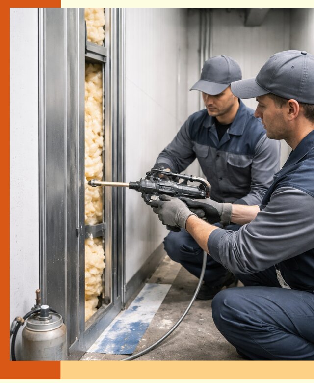 Заполнение пустот холодильных панелей в Биробиджане специализированной пеной