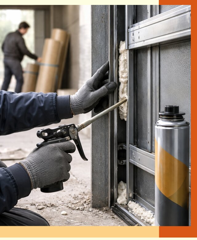 Заполнение пустот ворот в Биробиджане от 4562 руб. — заливка ППУ, утепление под ключ | ТепломастерБрб