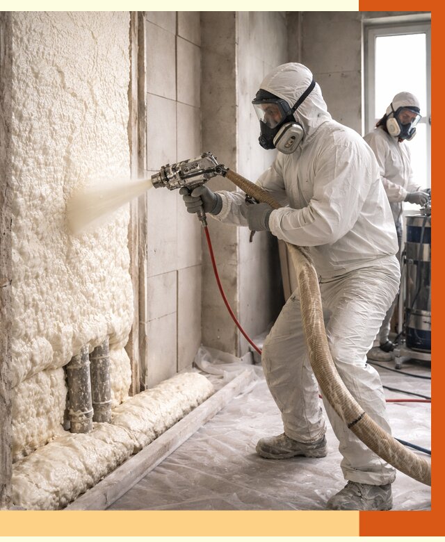 Напыление пенополиуретана в Биробиджане от 7604 руб./м2 — услуги и монтаж ППУ | ТепломастерБрб