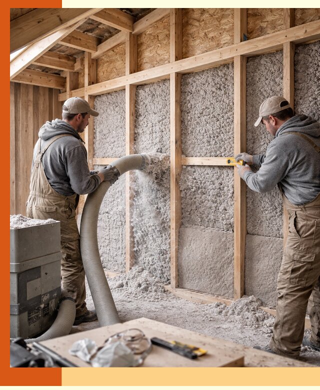 Утепление эковатой стен, потолков и перекрытий в Биробиджане