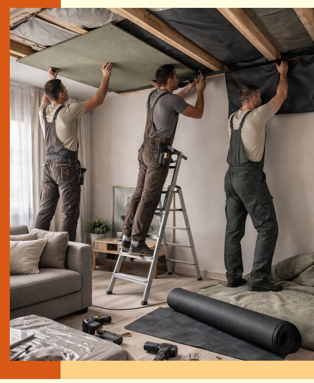 Шумоизоляция потолка в Биробиджане — профессиональное устранение шумов