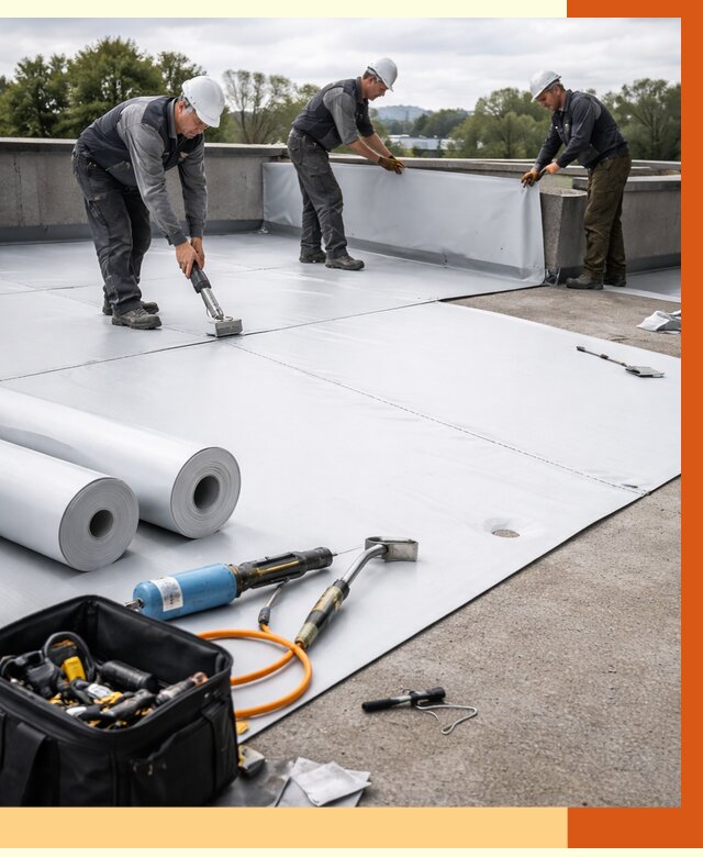 Гидроизоляция мембранной кровли в Биробиджане от 7604 руб./м² — профессионально | ТепломастерБрб