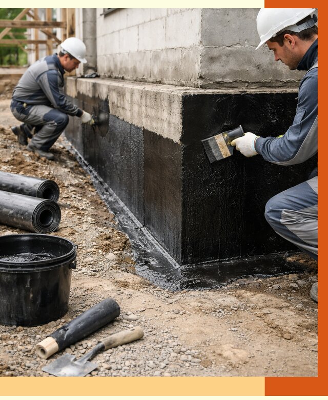 Гидроизоляция фундамента в Биробиджане от 1267 руб. — профессионально, под ключ | ТепломастерБрб