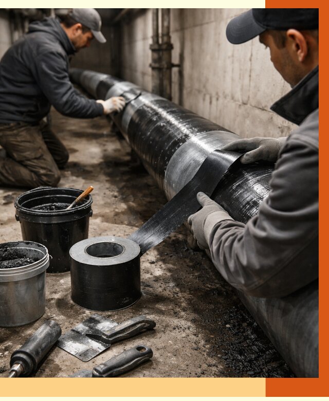 Гидроизоляция труб в Биробиджане от 2535 руб. — профессиональная герметизация | ТепломастерБрб