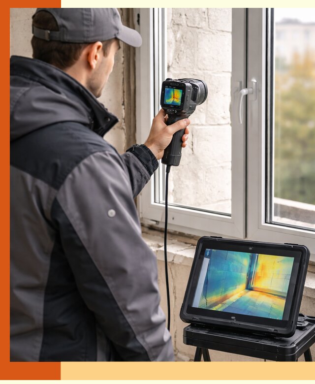 Тепловизионное обследование дома в Биробиджане для выявления утечек тепла