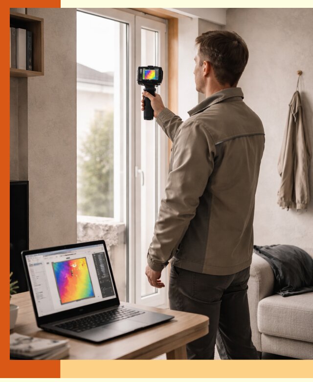 Тепловизионное обследование квартиры в Биробиджане для поиска утечек тепла