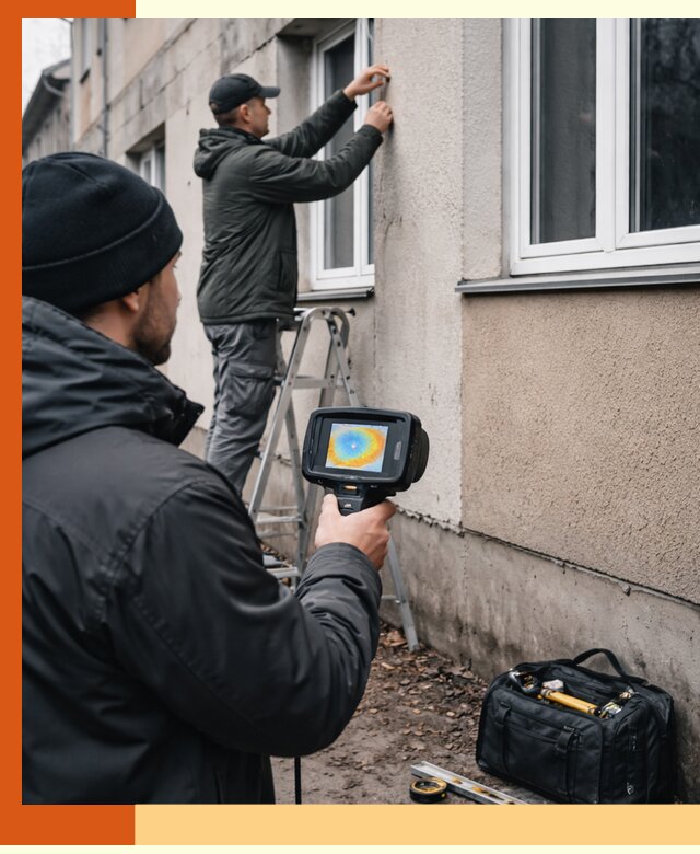 Тепловизионное обследование фасада в Биробиджане для выявления дефектов