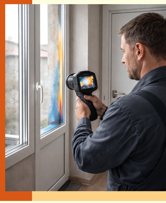 Тепловизионное обследование окон и дверей в Биробиджане